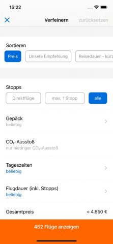idealo Flug Angebote для iOS — скриншот 3