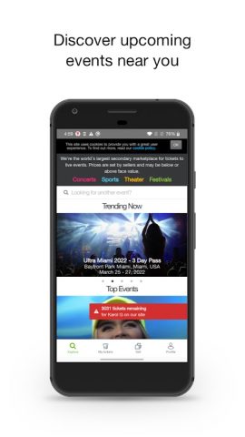 viagogo Tickets для Android — скриншот 1