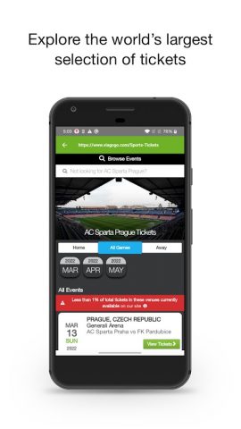 viagogo Tickets для Android — скриншот 2