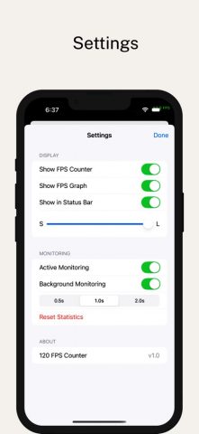 120 FPS Meter для iOS — скриншот 5