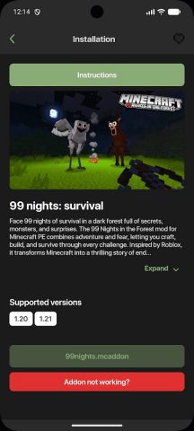 99 ночей в лесу мод MCPE для Android — скриншот 3
