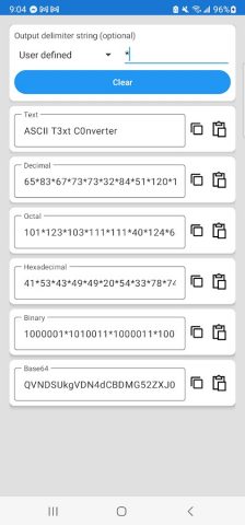 ASCII Text Converter для Android — скриншот 2