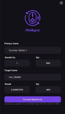 AimSync Sensitivity Converter для Android — скриншот 4