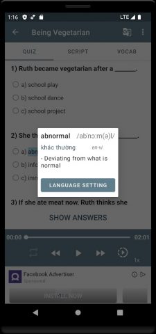B1 Listening — English Test для Android — скриншот 3