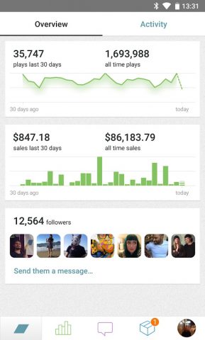 Bandcamp for Artists & Labels для Android — скриншот 1