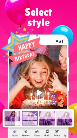 Birthday Video Maker для Android — скриншот 3