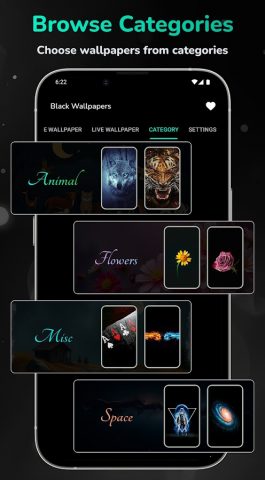 Black Wallpapers 4K Live Dark для Android — скриншот 3