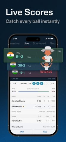 CREX — Just Cricket для iOS — скриншот 1