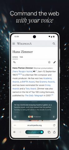 Comet: AI Browser & Assistant для Android — скриншот 2