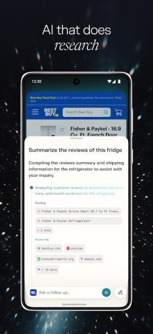 Comet: AI Browser & Assistant для Android — скриншот 3