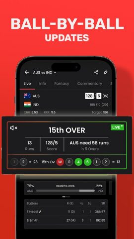 CricRocket: Live Cricket Score для Android — скриншот 2