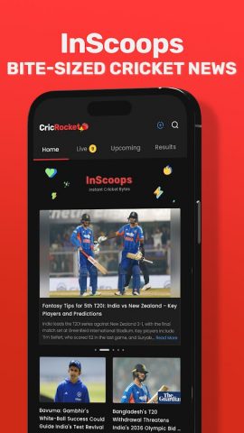 CricRocket: Live Cricket Score для Android — скриншот 5