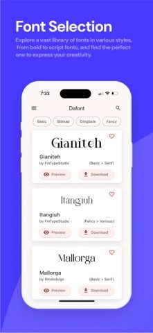 DaFonts — Fonts Downloader для iOS — скриншот 1