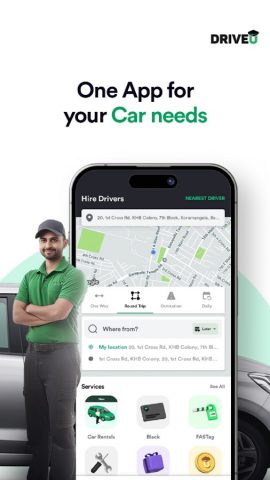 DriveU: Hire Driver for Car для Android — скриншот 1