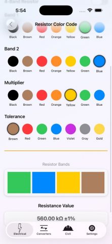 Electrical Calculator lite для iOS — скриншот 2