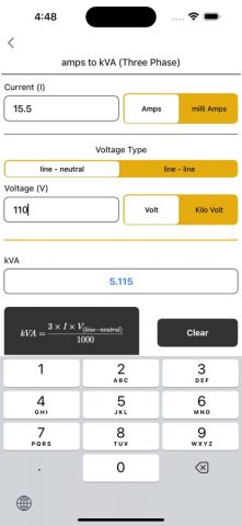 Electrical Calculator lite для iOS — скриншот 5
