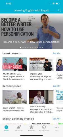 Engvid Sub — Native Speakers для iOS — скриншот 1