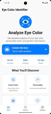 Eye color identifier для Android — скриншот 1