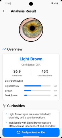 Eye color identifier для Android — скриншот 2