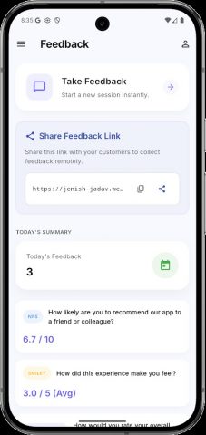 Feedback для Android — скриншот 1