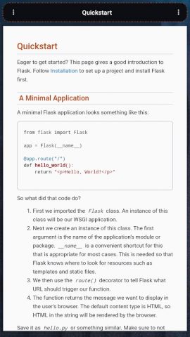 Flask Web Framework для Android — скриншот 4