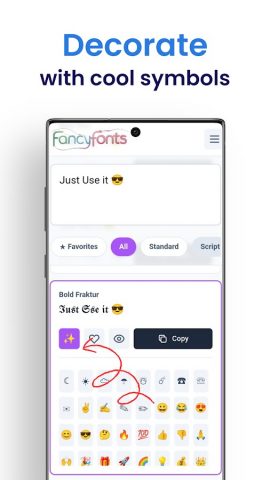 Font Generator — Fancy Text для Android — скриншот 3