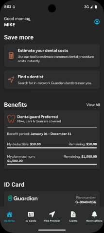 Guardian® Dental & Vision для Android — скриншот 1