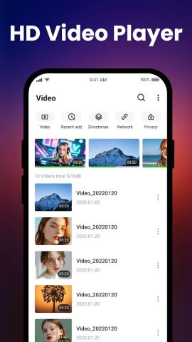 HD Video Player для Android — скриншот 2