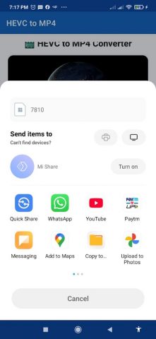 HEVC to MP4 Converter для Android — скриншот 1