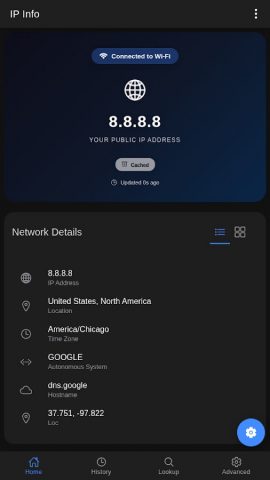 IP Info: Public IP, Geo Lookup для Android — скриншот 1