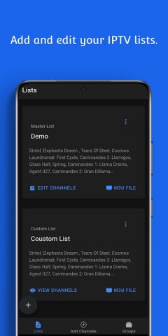 IPTV List Editor для Android — скриншот 1
