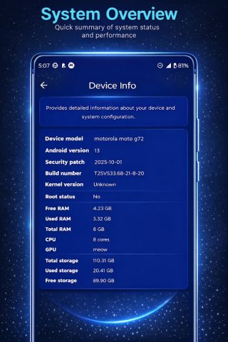 Инфо устройства: Скан системы для Android — скриншот 3