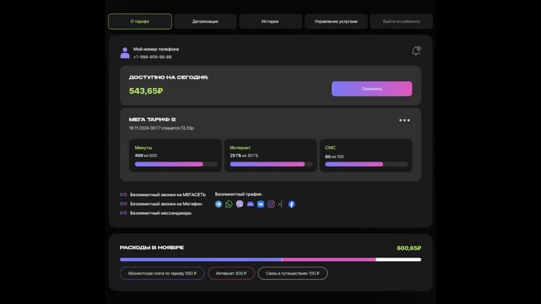 МегаСеть Личный кабинет для Android — скриншот 3