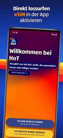 Mein HoT: eSIM & SIM-Tarife для Android — скриншот 3