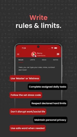 Obedience: BDSM habit tracker для Android — скриншот 4