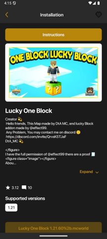 Один блок мод Майнкрафт ПЕ для Android — скриншот 3