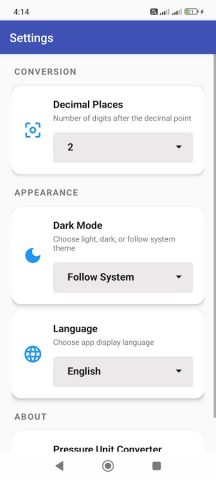 PSI BAR Pressure Converter для Android — скриншот 3