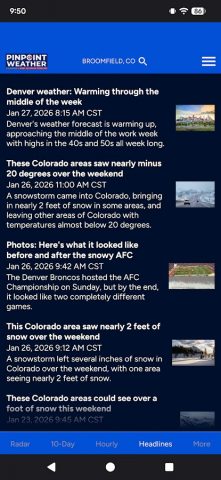 Pinpoint Weather | FOX31 & CW2 для Android — скриншот 4