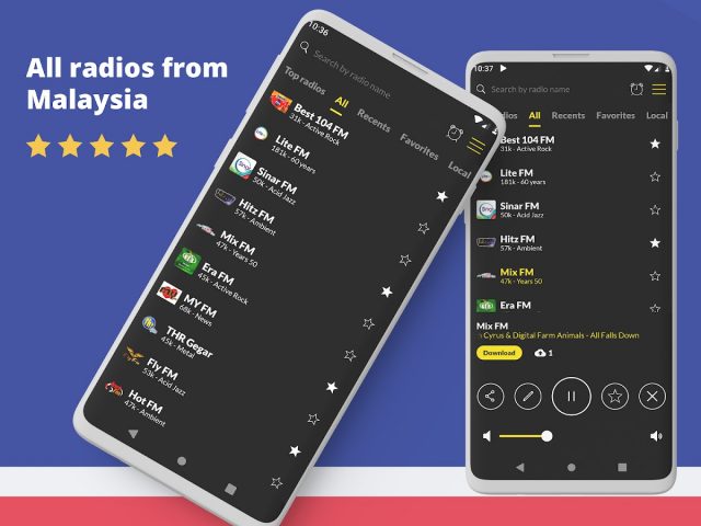 Радио Малайзия FM онлайн для Android — скриншот 1