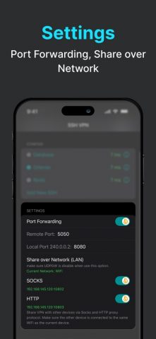SSH VPN — Port Forwarding для iOS — скриншот 3