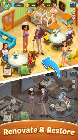 Seaside Escape®: Merge & Story для Android — скриншот 4