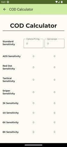 Sensitivity Calculator для Android — скриншот 2