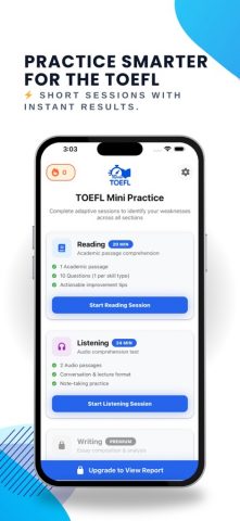 TOEFL Practice Test 2026 для iOS — скриншот 1