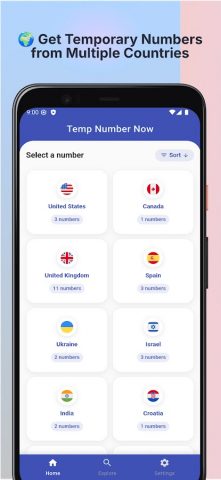 Temp Number Now – Receive SMS для Android — скриншот 1
