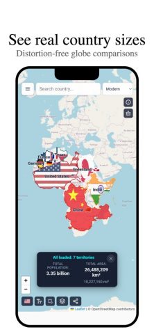 TrueSize: Compare Countries для iOS — скриншот 1