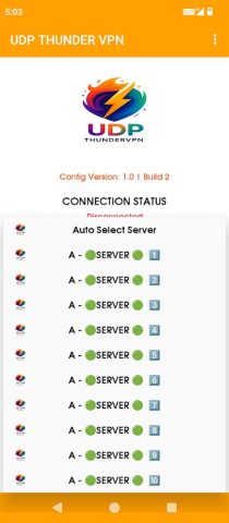 UDP THUNDER VPN для Android — скриншот 4