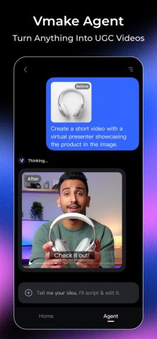 Vmake: AI Talking Video Editor для iOS — скриншот 1
