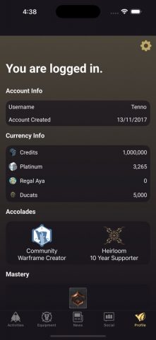 Warframe Companion для iOS — скриншот 3