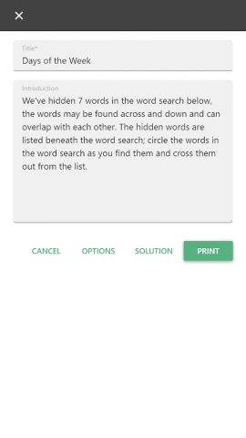 Word Search Maker для Android — скриншот 5