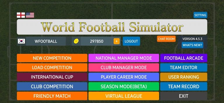 World Football Simulator для Android — скриншот 1